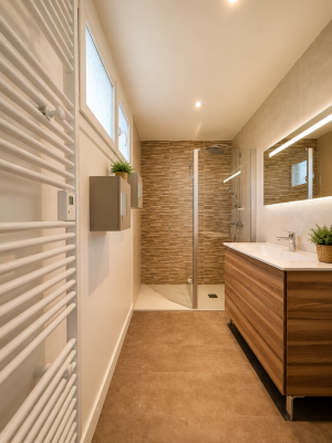Finitions soignées d'une rénovation de salle de bains